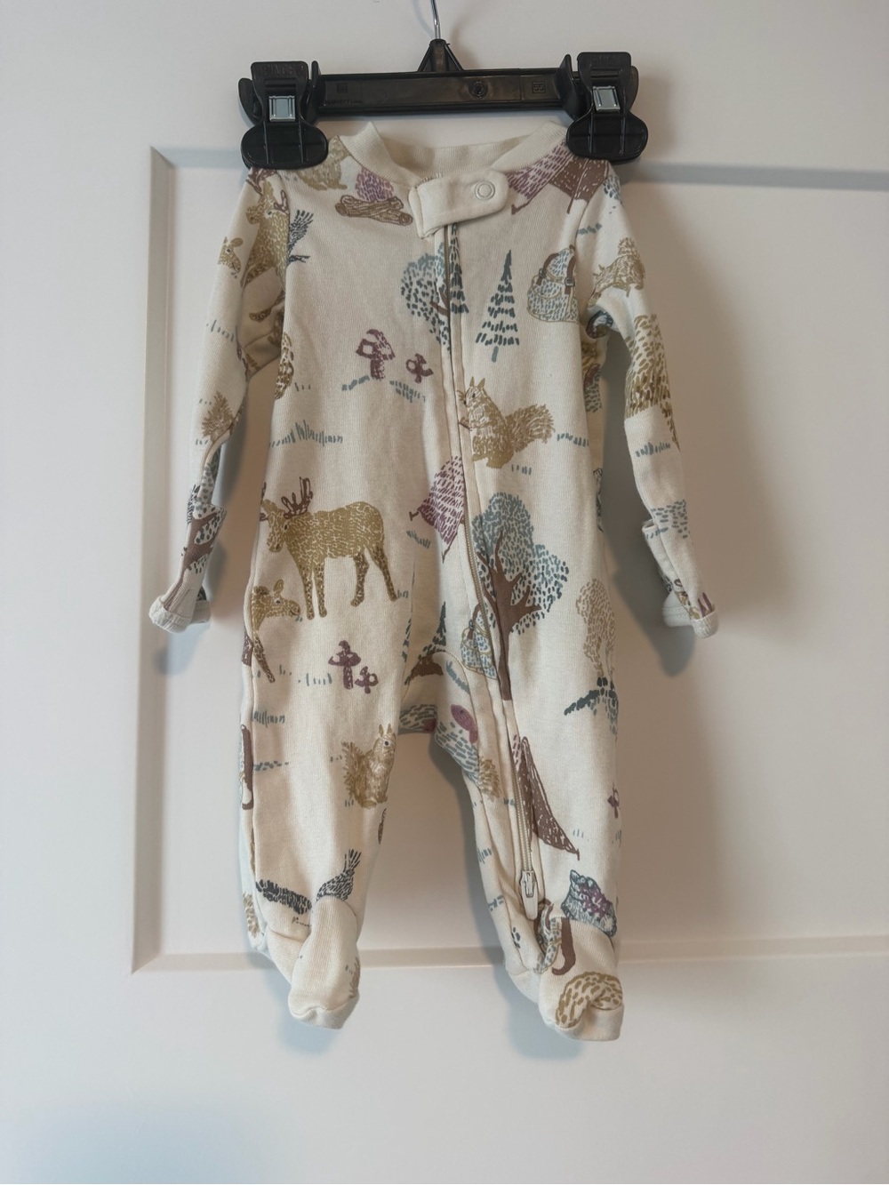 Carter's Cream Woodland Animal Footed One-Piece